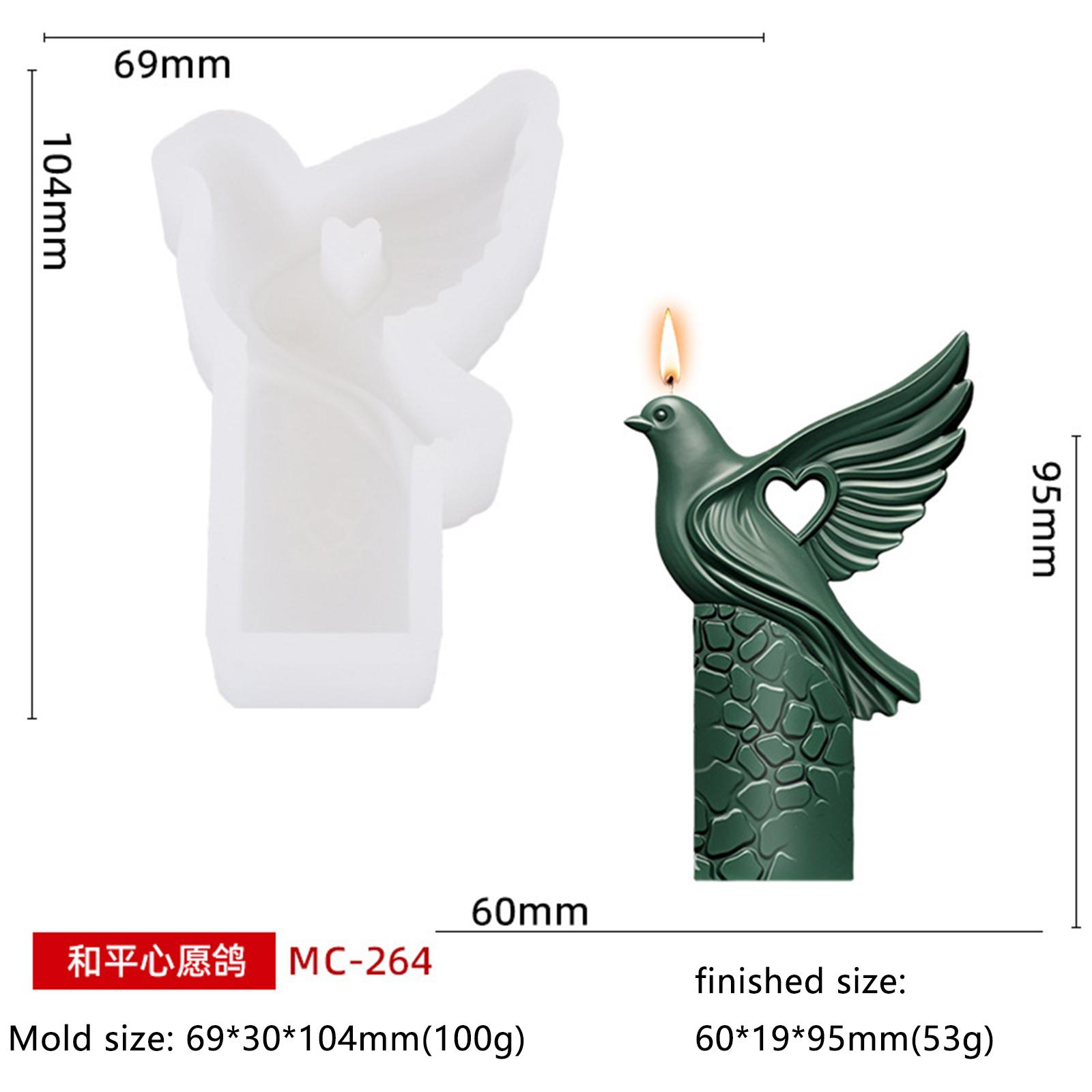 

Peace Dove Candle Mold Temperature Resistant Silicone Plaster Mold Diy Candle Mold Food-Grade For Resin Ornaments Handmade