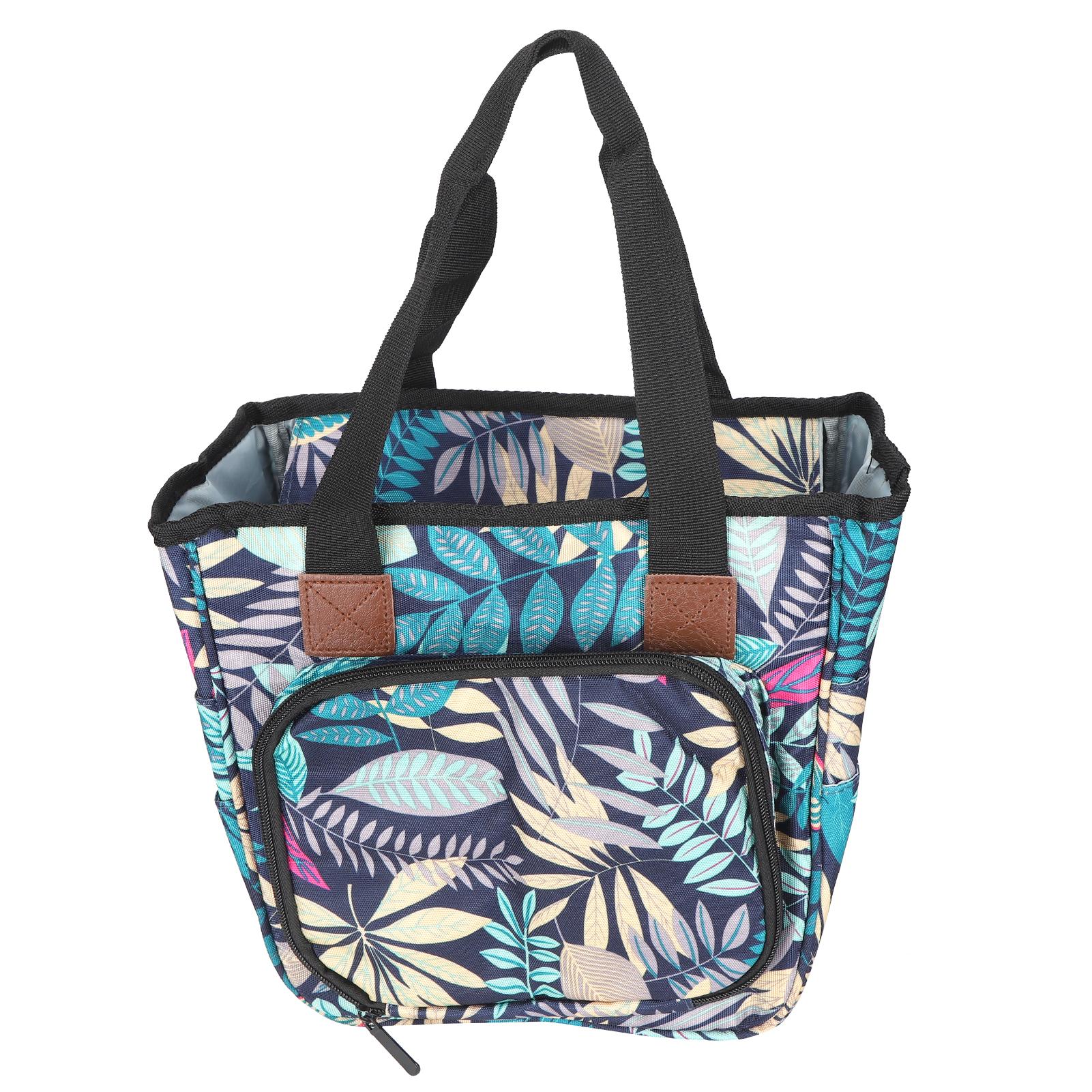 

Сумка для хранения Многофункциональная Цилиндрическая из ткани Оксфорд Шерстяной Органайзер для мелочей Пакет Синие Листья