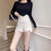 2023 Women's Versatile High-Waist Casual A-line Wide Leg Pants - Summer Slimming Irregular Shorts.
