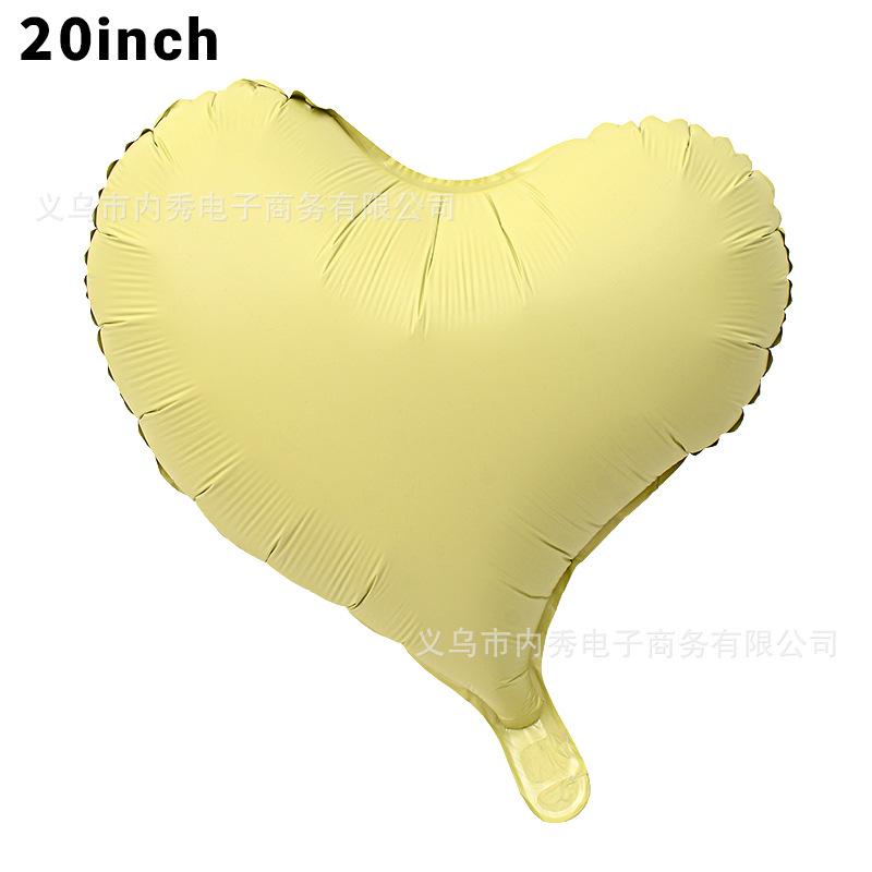 20 Inch Matte Crooked Heart Aluminum Film Balloon Candy Color Curved Love Helium Balloon Party Decoration