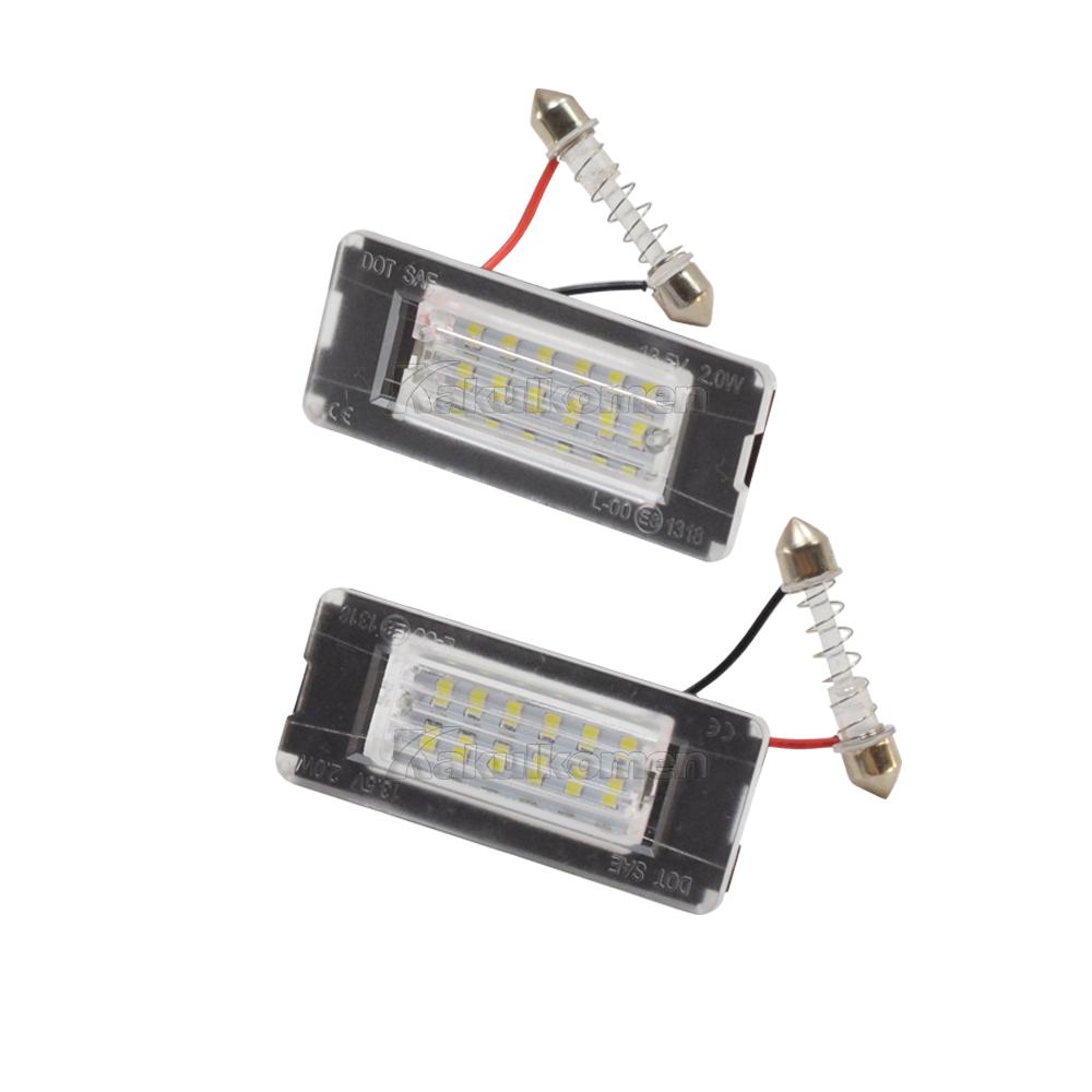 2Pcs LED Lights License Plate Light For Mini Cooper R56 R57 R58 R59 Built-In CAN-bus Resistor Error Free Waterproof 6000K White 2PCS LED Light
