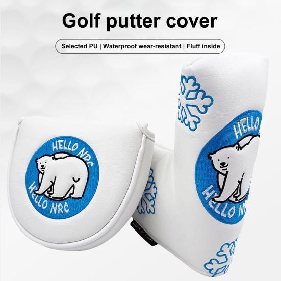 Yousheng Golf Putter Cover Magnetic Mallet Putter Cover Golf Club Putter Sleeve Cute Polar Bear Design Blade Putter Headcover for