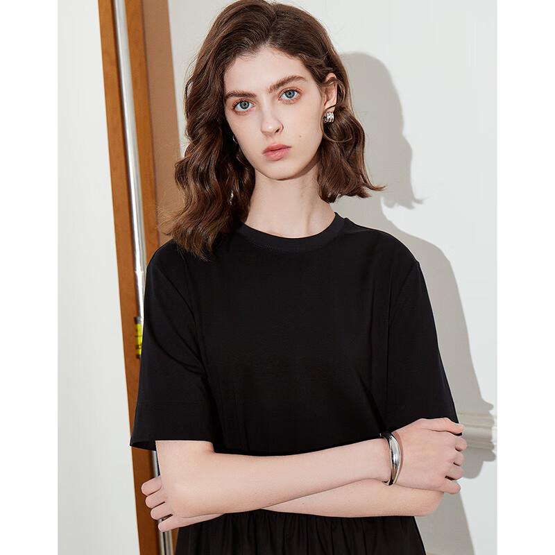 Women's Spliced Lace Cutout Short Sleeve A-Line T-Shirt Dress