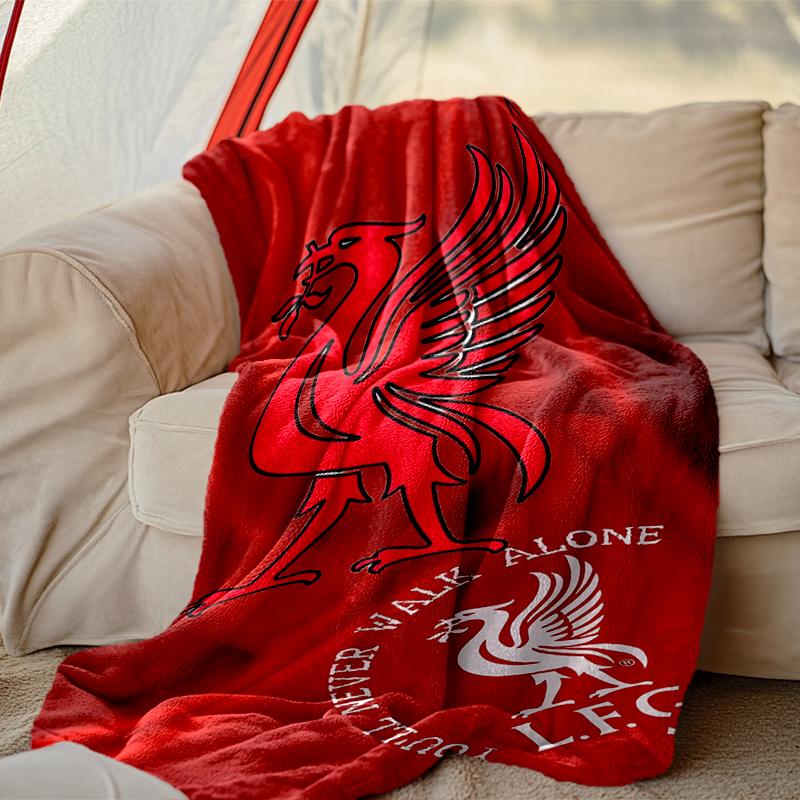 [1pc Liverpool FC Blanket] All-Season Blanket - Cozy Blanket for Sofa Couch Home Decoration, Digital Printed Nap Blanket