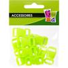 Créacord - Fermoirs clips plastique (idéal Créacord) 3 x 1,5cm Vert x10