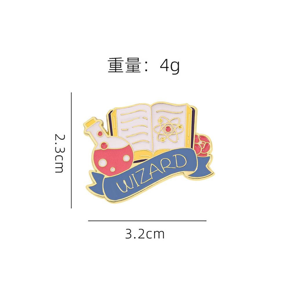 

Personality Cute Book Brooch Student Backpack Pin Decorative Inspirational Text Cartoon Book Metal Badge Badge