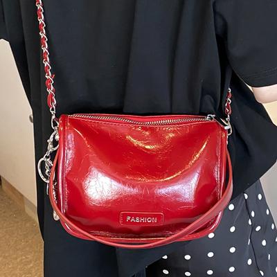 Damen Buchstaben Handtaschen Neue PU Leder Kette Quadratische Umhängetaschen Trendige Einfache Nischen Pendler Ein Schulter Eimer Pack
