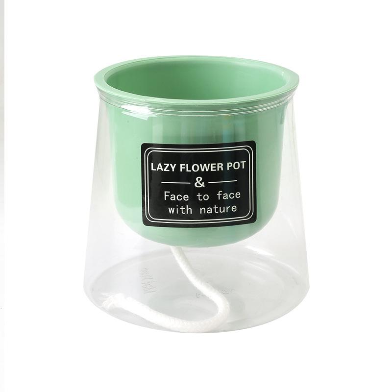 

Self-Watering Flower Pot for Lazy People, Colorful Plastic Simple Succulent Plant Creative Personality Resin Imitation Glass Flo 105 зелений