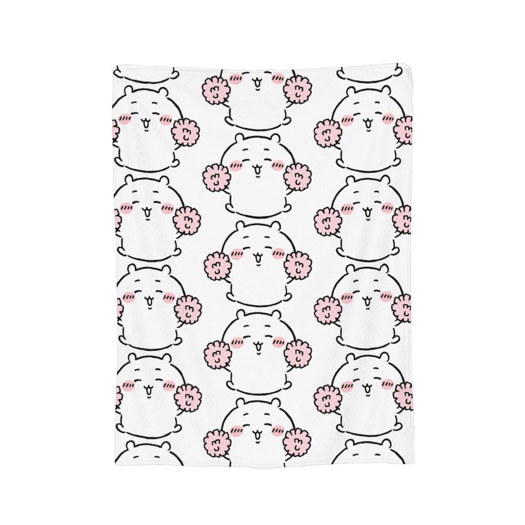 C-Chiikawaa White Momonga Blankets Fleece Spring/Autumn  Multi-function Super Warm Throw Blankets for Bedding Couch Rug Piece