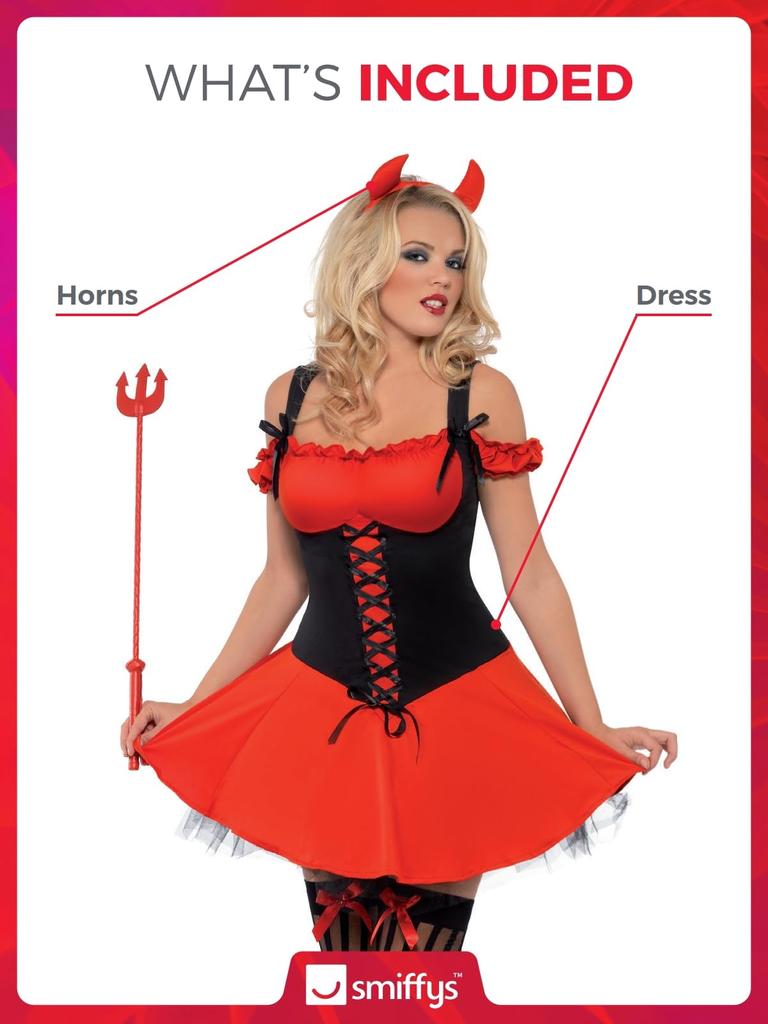 Smiffys Fever Wicked Devil Red Us Dress Women's Costume, - 10-12