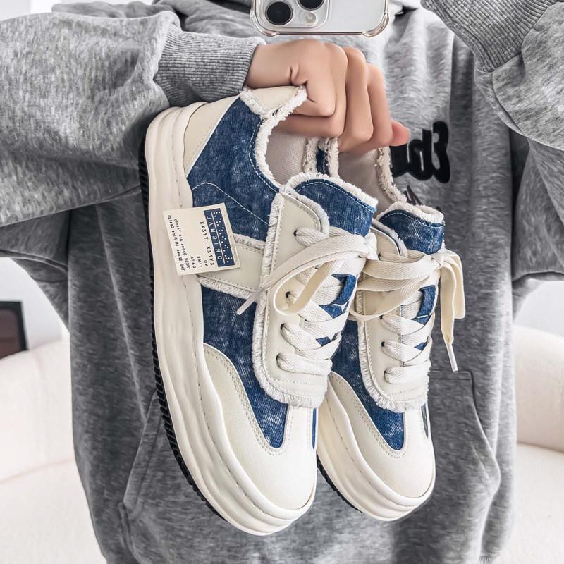 Shoes new spring breathable senior sense youth casual board shoes thick sole heightening sports shoes