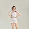 Floral Two-Piece Swimsuit for Women: Fresh INS Style with Flat-Leg Pants for Beach