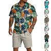 Herren Casual Leichtes Atmungsaktives Kurzarmhemd und Shorts Set