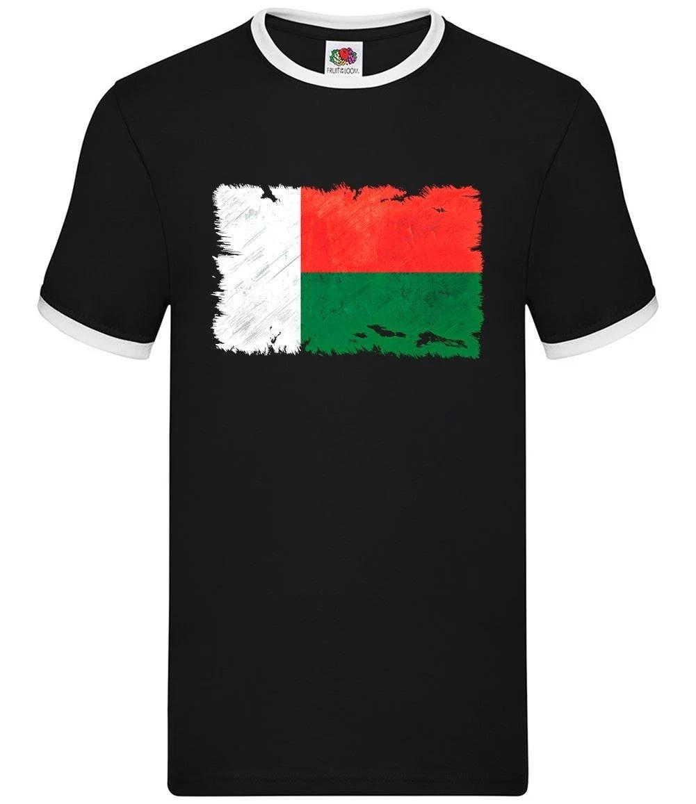 Madagascar Flag - Mens Ringer - Antananarivo Africa Republic Travel Gift XS