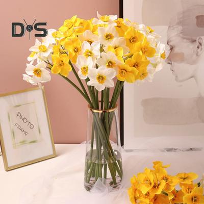 1 bouquet di fiori di simulazione per la conservazione della freschezza, pratico decorazione per il desktop con fiori di narciso finto, senza irrigazione