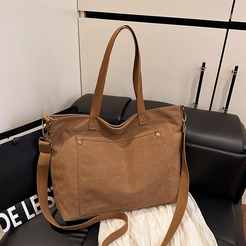 Casual Retro Tote Bag Single-shoulder Crossbody Bag for Female Students Commuting Bag for Work