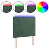 VidaXL Tête de Lit à LED Meuble de Chambre à Coucher Accessoire de Lit Simple Tête de Cadre de Lit Intérieur Vert Foncé 3122177