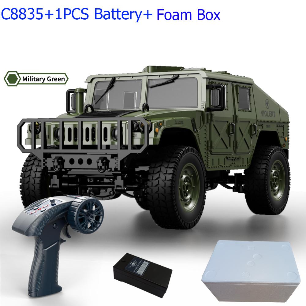 C8835 1:14 RC Car 2.4G Remote Control Car 4WD Off-road Climbing Simulation All-terrain RC Crawler Military Jeep JJRC RC Toys