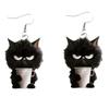 2D Flat Angry Black Cat Women Acrylic Earrings Fashion Cute Small Animals Unique Earrings for Girls Accessories Personality Gift