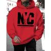 Spring/Summer Men'S New Personalized New York Letter Print Casual Sweatshirt Fashion Drawstring Hoodie