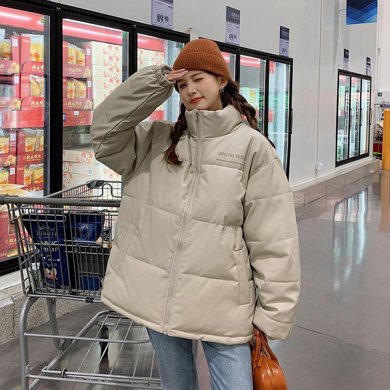 PU Leather Down Cotton Jacket for Women Winter New Thickened Cotton Jacket Korean Style Niche Jacket Cotton Coat