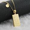 18K Gold Stainless Steel Zodiac Pendant Necklace - Square Constellation Design for Women