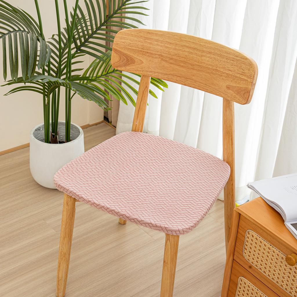 Stretch Jacquard Chair Seat Covers Solid Removable Washable Anti-Dust Dining Room Chair Seat Cushion Slipcovers