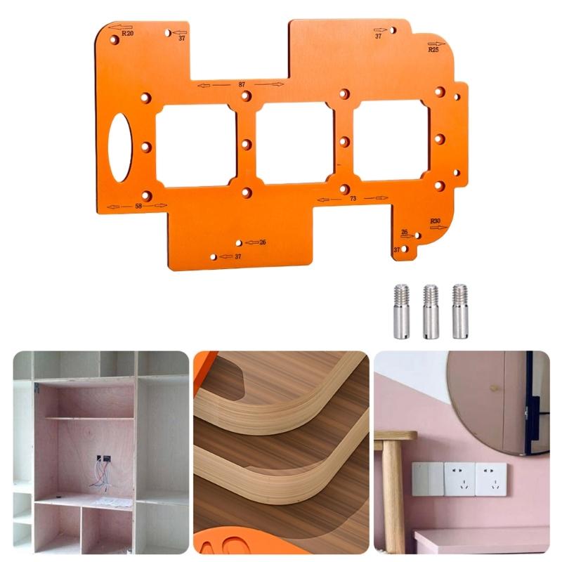 Accuracy Woodworking Template with Adjustable Designs for Accurate Hole Cutting In Furniture and Craft Projects