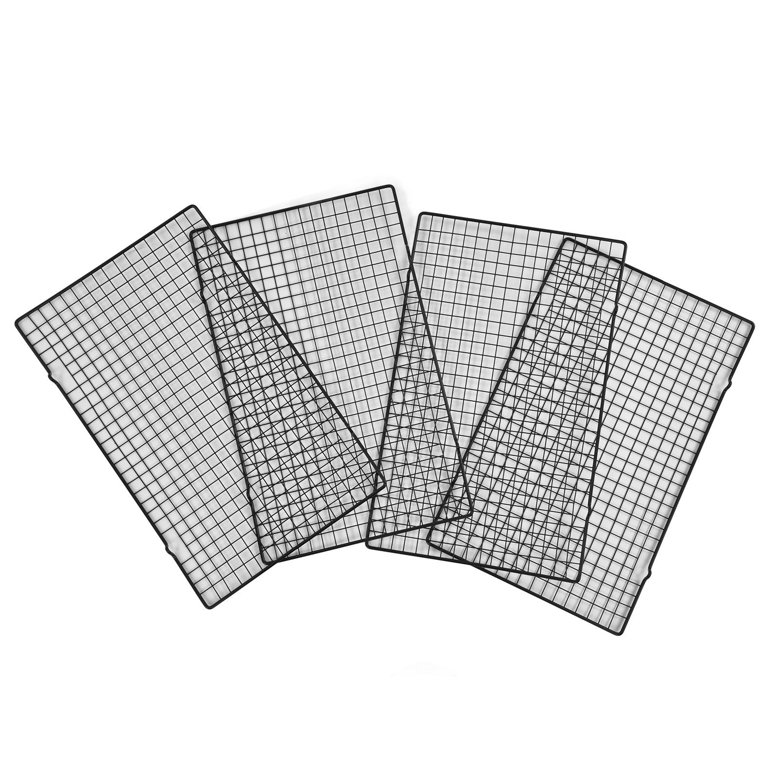 4PCS Barbecue Cooling Rack Stainless Steel Cooling Grid Tray Cake Cookies Baking Rack for Kitchen