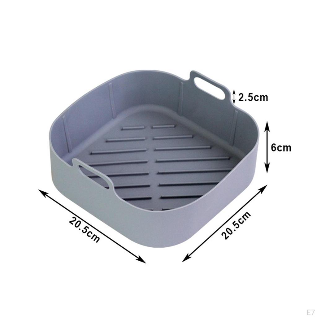Air Fryer Silicone Pot Accessories Durable Non Stick, Baking Tray Pots, Square