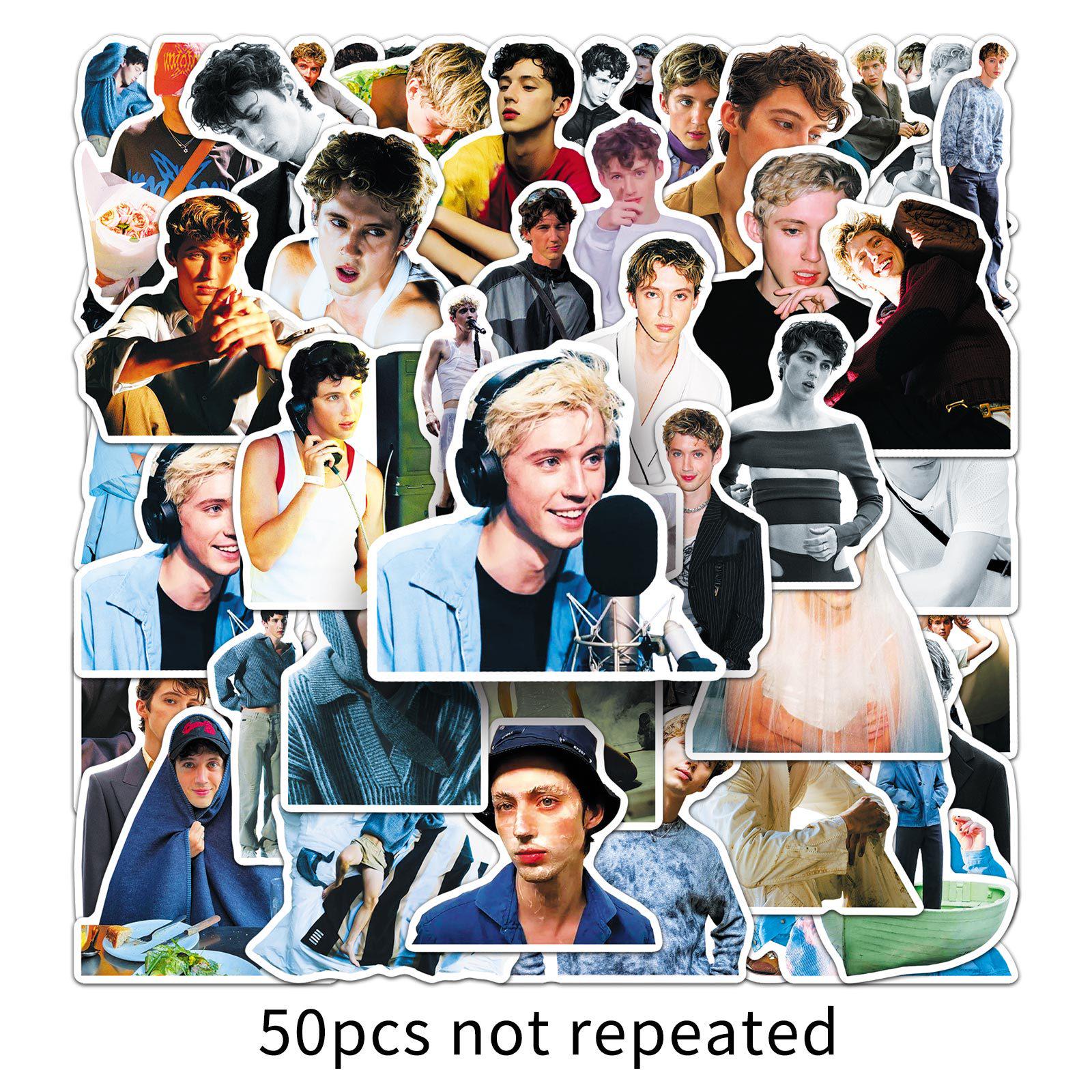 Troye Sivan Cartoon Star Stickers: Creative Fun for Suitcases & Desktops