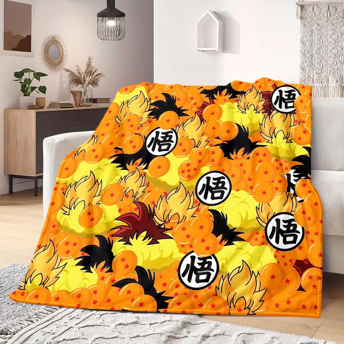 

Dragon Ball Z Print Blanket Warm Comfortable Flannel Blanket Suitable for Bedrooms,Sofas, Beds,Chairs,Travel -QIAO32 75x90cm
