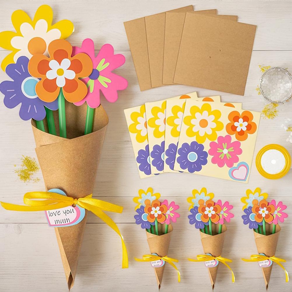 Zestaw do tworzenia bukietów kwiatowych DIY Zestaw do rękodzieła z papieru kwiatowego Zestaw do rękodzieła z sztucznych kwiatów na Dzień Matki Podziękowanie