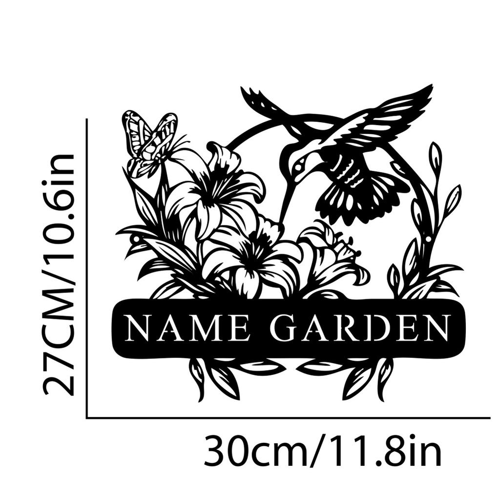 Custom Hummingbird Metal House Number Sign - Personalized Address Plaque, Cute Decorative Gift.