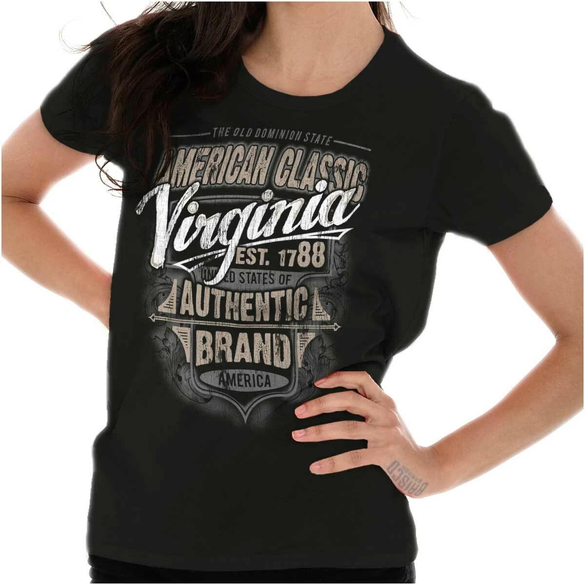 Virginia American Souvenir Country VA USA Womens Top Junior Graphic Tee XL