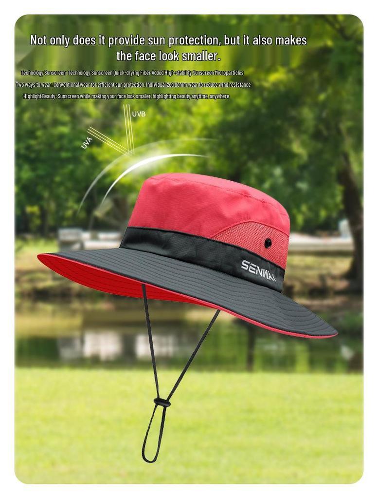 Women's Summer Outdoor Sun Hat with Ponytail Hole - Breathable, UV Protection, Parent-Child Style for Hiking