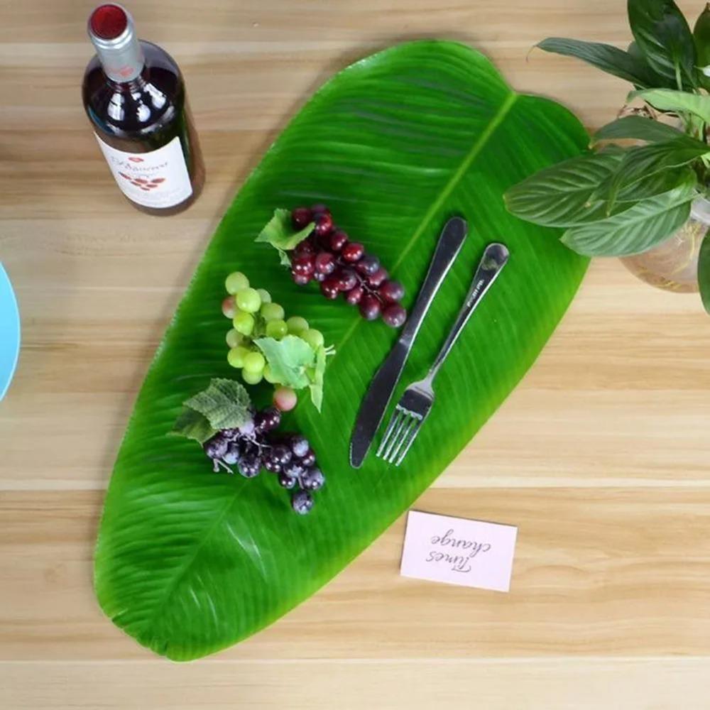 

Tropical Artificial Banana Leaf Place Mats Large Drink Cup Coasters Home Garden Decor L