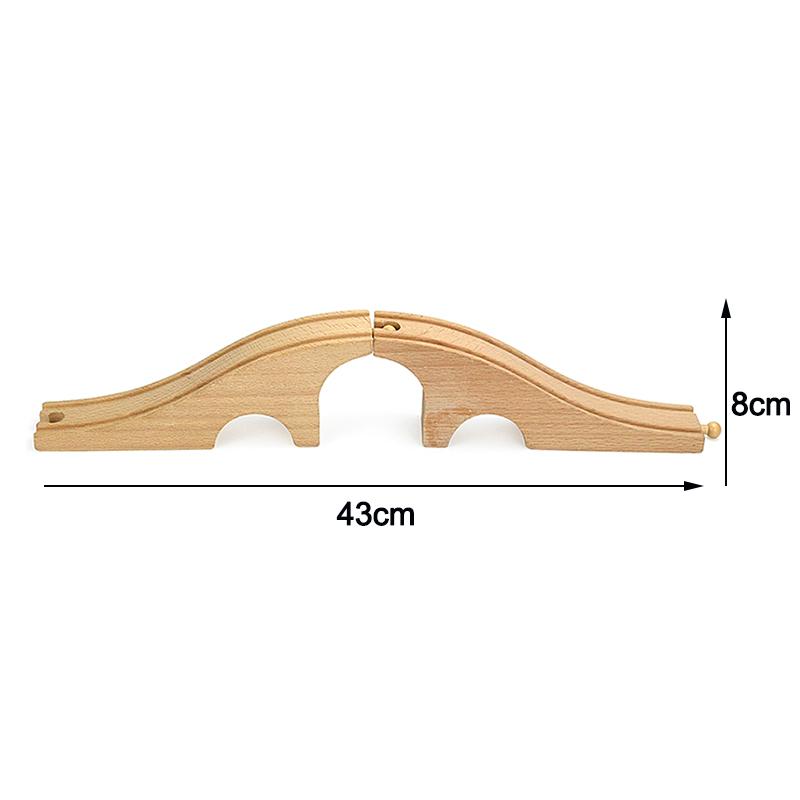 Wooden Train Track Racing Railway Street Sign Toys Bridge Track Accessories Fit Biro Wood Tracks Creative Toys For Children Gift