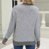 IHUASU Damen Herbst und Winter Gestreifter Mode Langarm O-Ausschnitt Gestrickter Lockerer Patchwork Pullover Pullover