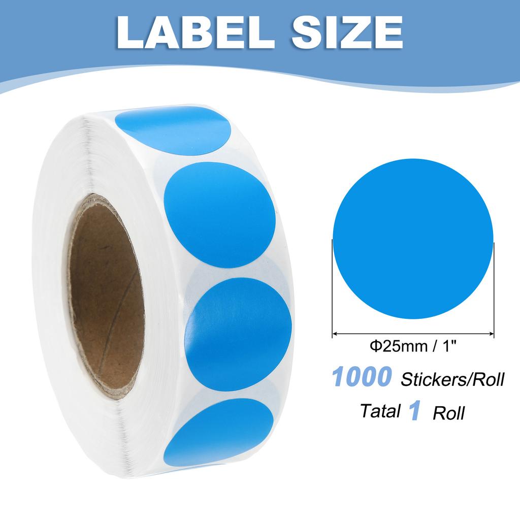 1000Pcs Colored Dot Stickers Color Coding Labels Blank Circle Stickers Adhesive Round Price Stickers for Office 12.7mm 19mm 25mm