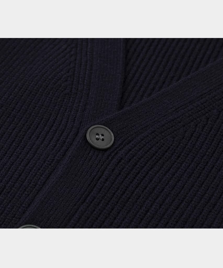 LETTERCOMO Essential V-Neck Cardigan Knit Dark Navy