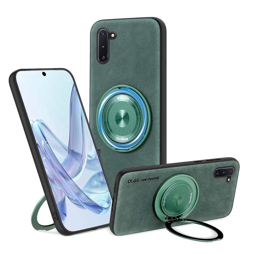 For Samsung Galaxy Note 10 10 Plus Fine Hole Sheepskin Swivel Bracket Magnetic Soft Edge Anti Drop Anti Fingerprint Phone Case