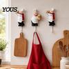 Kitchen Wall Hook Cute Chef Shape Hook, Strong Resin No Punch Bearing Capacity Adhesive Backing Decorative for Home Hang Utensils Dishcloths