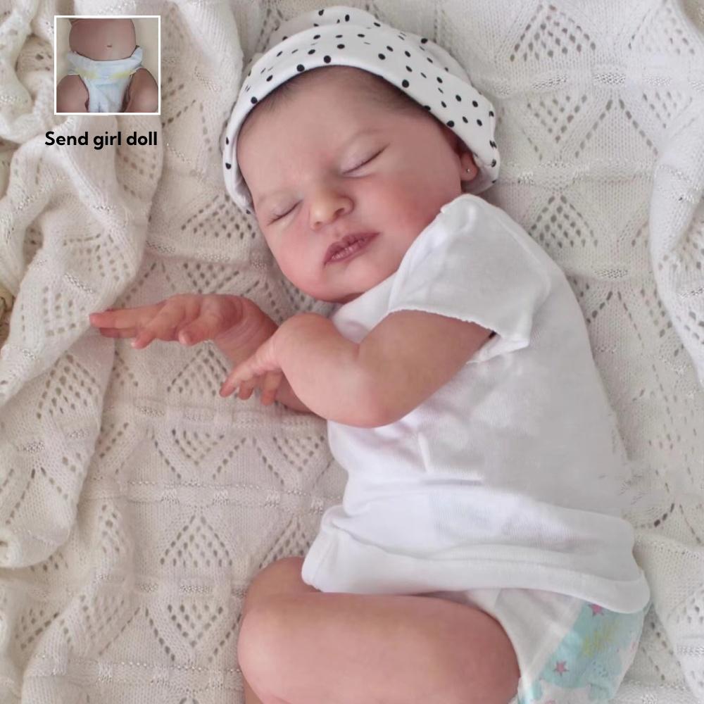 

Реалистичная спящая кукла Reborn Baby Doll 48 см Laura с мягким хлопковым телом, кукла для новорожденных, 3D-рисунок, сосудистая визуальная симуляция, кукла для малышей, подарок на праздник girl doll
