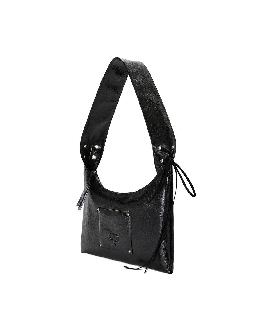 Christine Project Eyelet Flat Shoulder Bag(Black Pepper)