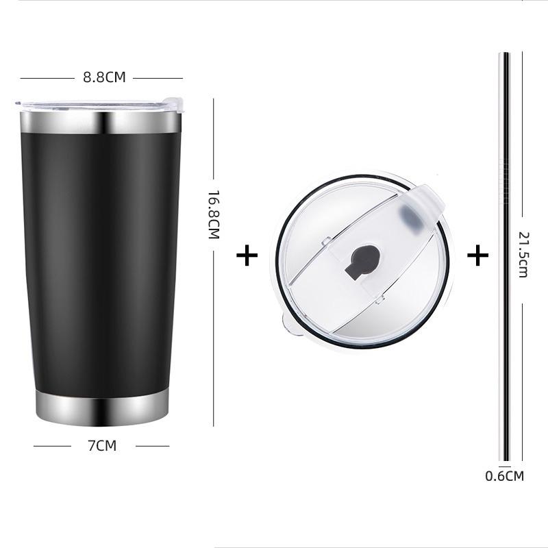 

GIANXI автомобильная чашка для воды 304 термокружка из нержавеющей стали для путешествий на открытом воздухе, герметичная кофейная кружка с крышкой, соломенная посуда для напитков