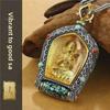 Guardian God Buddha Dzi Bead Pendant Necklace: Wealth God's Green Tara for Men and Women