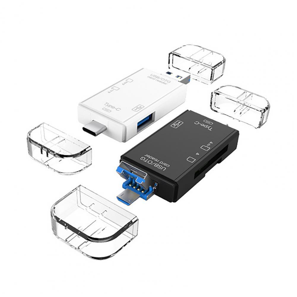 6 In 1 SD USB Type C Card Reader USB 2.0 TF/Mirco SD Smart Memory OTG Flash Drive Cardreader Adapter