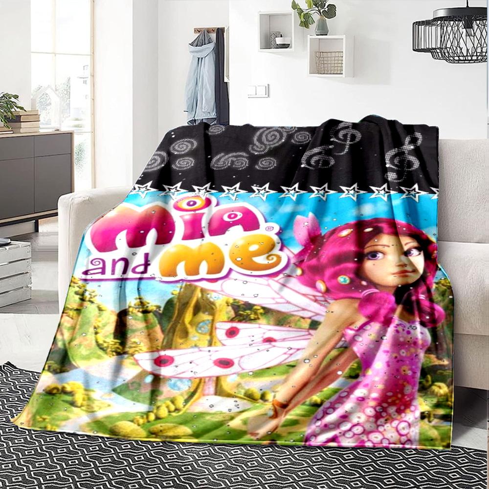 Mia and Me Print Flannel Blanket High Quality Warm Comfortable Cover for All Seasons Perfect for Gifts Home Decor