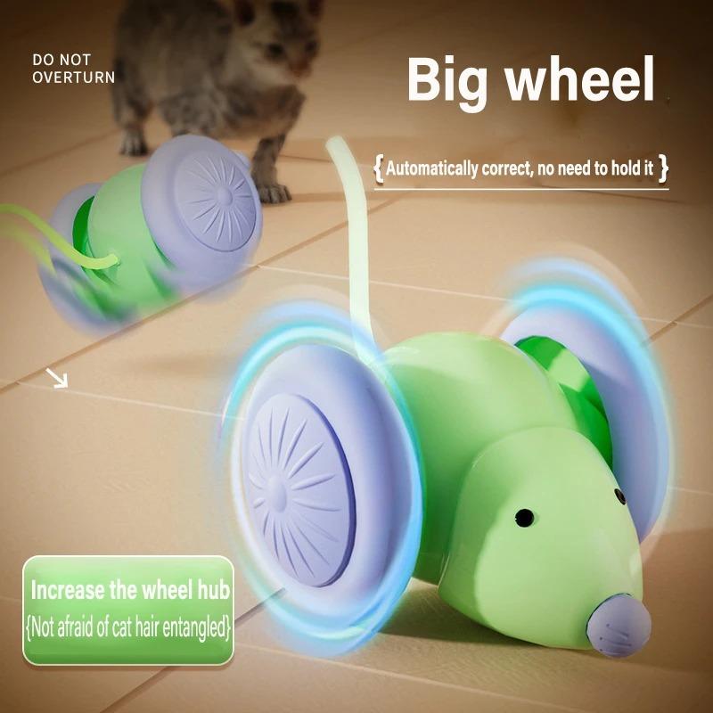 Elektrische Maus Auto Haustierspielzeug Interaktives Katzenspielzeug Wiederaufladbarer Automatischer Teaser mit Intelligenter Hindernisvermeidung Haustierprodukte